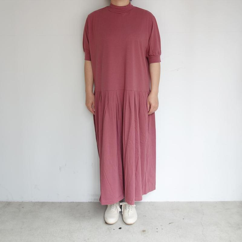 Homspun 30 天竺 ハイネック 半袖ワンピース Folkhimeji S Store