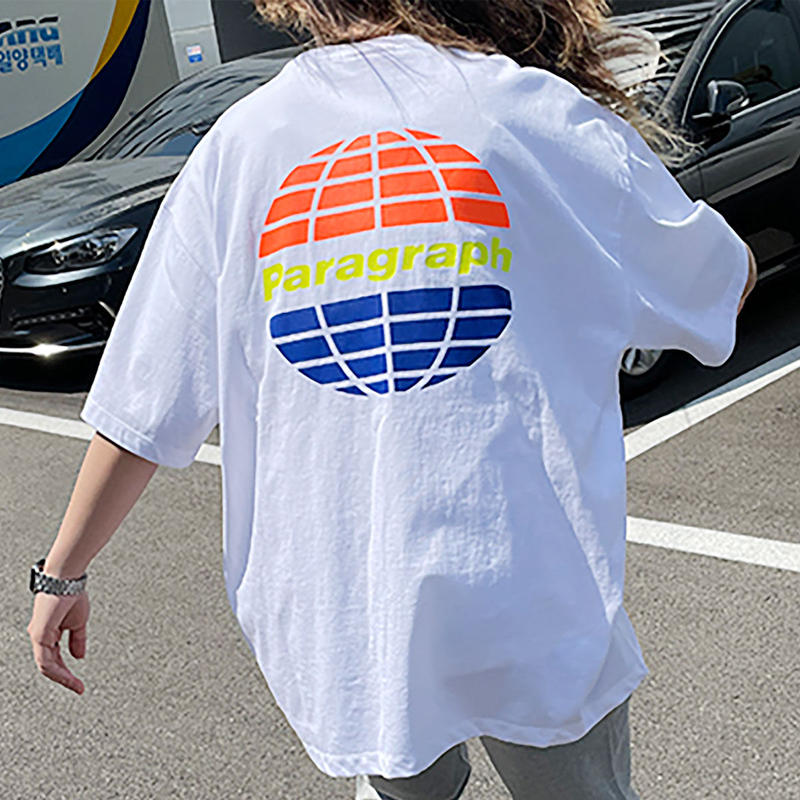 Paragraph パラグラフ ネオグローブ プリント Tシャツ Neo Globe