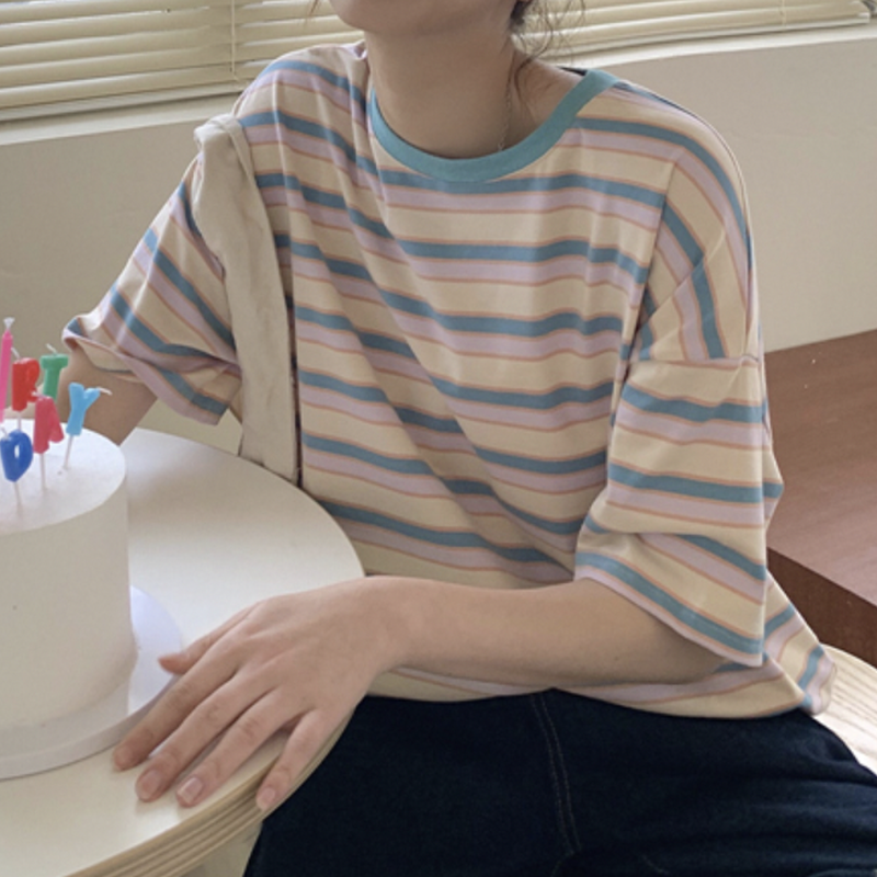 細ボーダーパステルtシャツ Me Official 細ボーダーパステルtシャツ Me Official