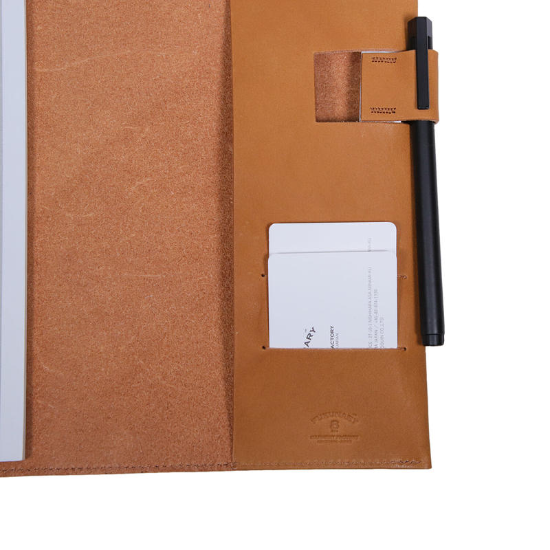 L028 ノートカバーb6 栃木アースレザー淡茶 Fukunary