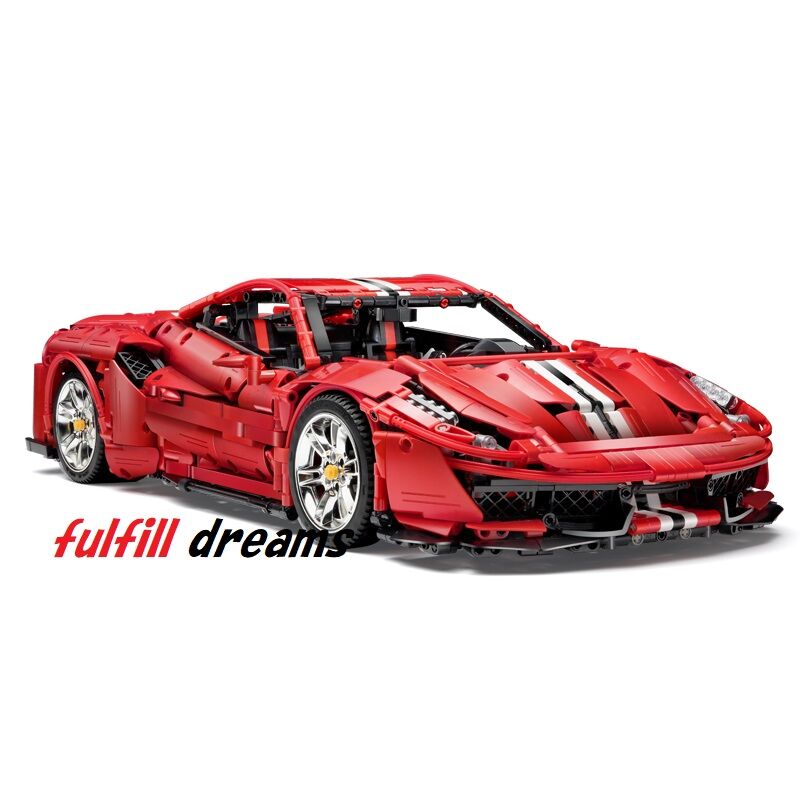 レゴ 互換品 フェラーリ 4 ピスタ デザイン レッド スポーツカー レーシングカー スー