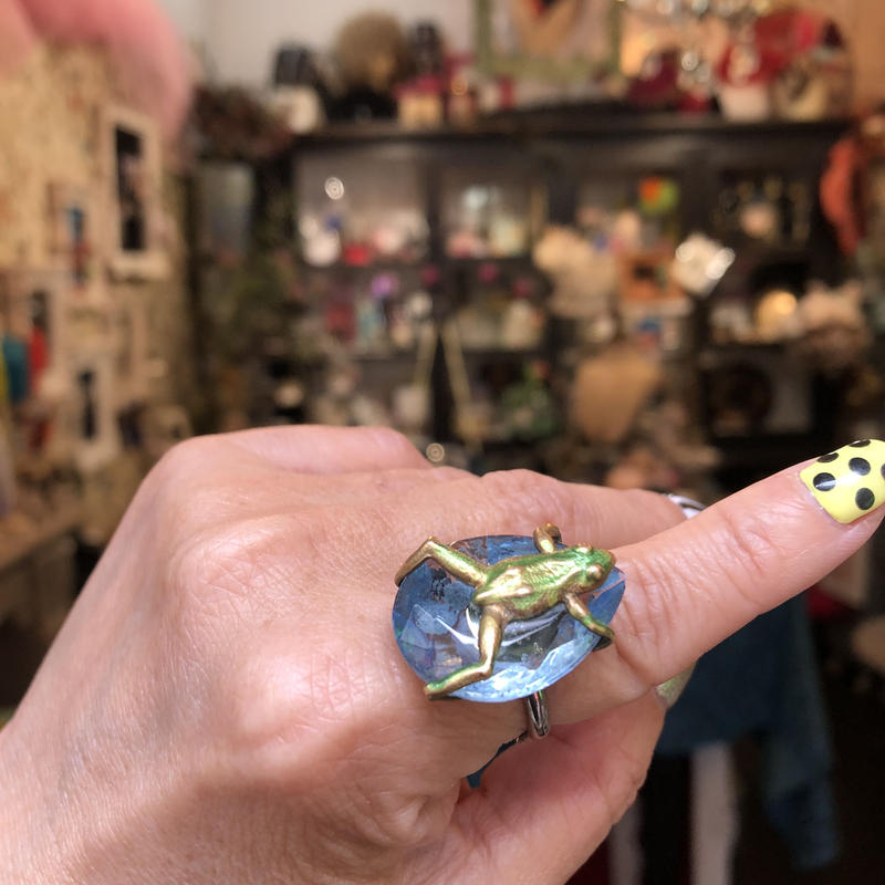 ヴィンテージ硝子カエルのリング Bon Bon Cherryハイジの店 東京