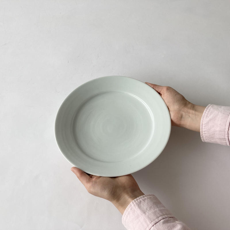 柏木千繪 リム皿 磁器 白磁 8寸 八寸 大皿 ワンプレート 新品 柏木