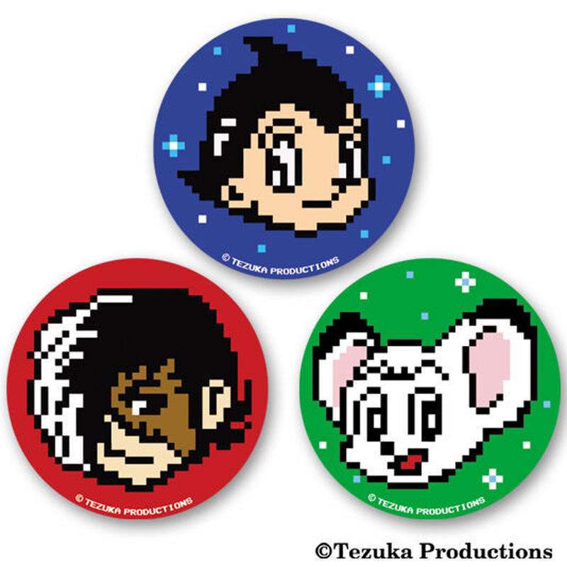 Tezuka 8bit ピクセルキャラ缶バッジ 3個セット Games Glorious
