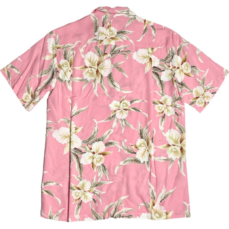Made In Hawaii製 Two Palms アロハシャツ ピンク Sサイズ Ult