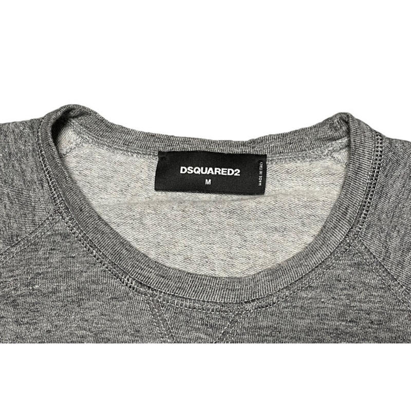 MADE IN ITALY製 DSQUARED2 ロゴトレーナー 杢グレー Mサイズ | Ul