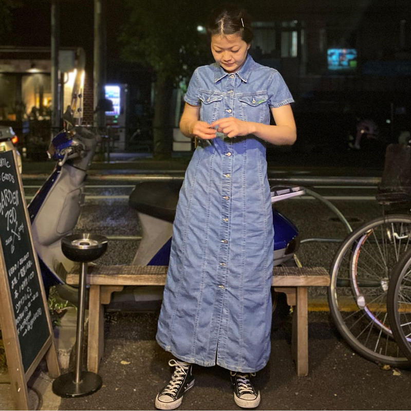 Used ベネトン デニム襟付きワンピース Garden730