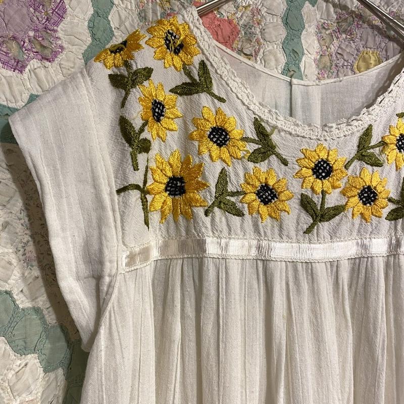 Used ひまわり刺繍ワンピース Garden730