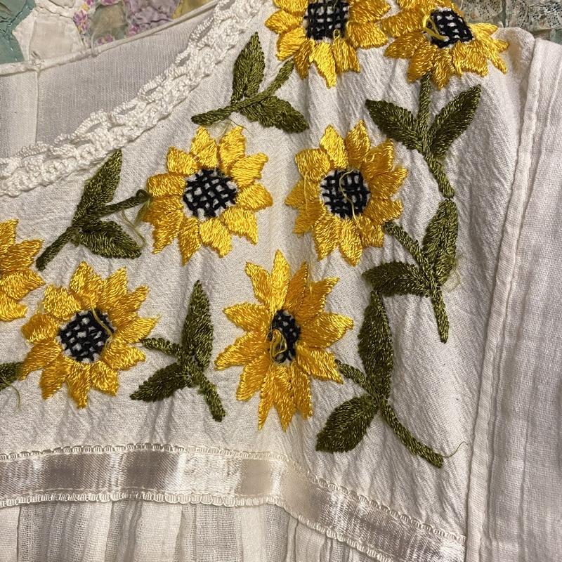 Used ひまわり刺繍ワンピース Garden730
