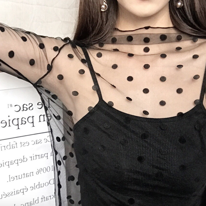 在庫あり シースルートップス ドット柄 Etc 6デザイン Gardeniahapp