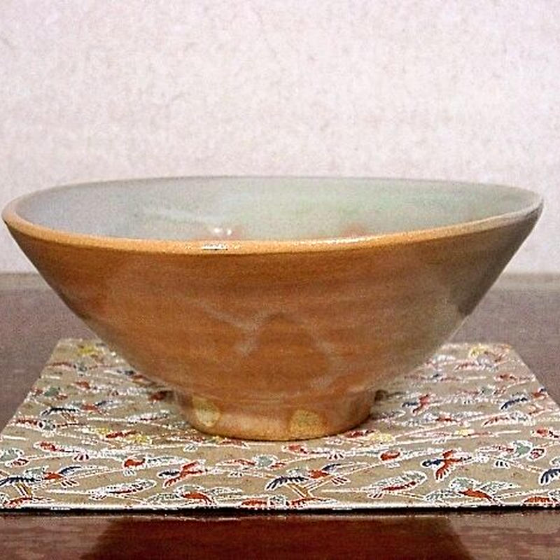 後楽園焼 田中坡石 作 梅花絵 堀江義子画 茶碗 共箱 無傷 保証