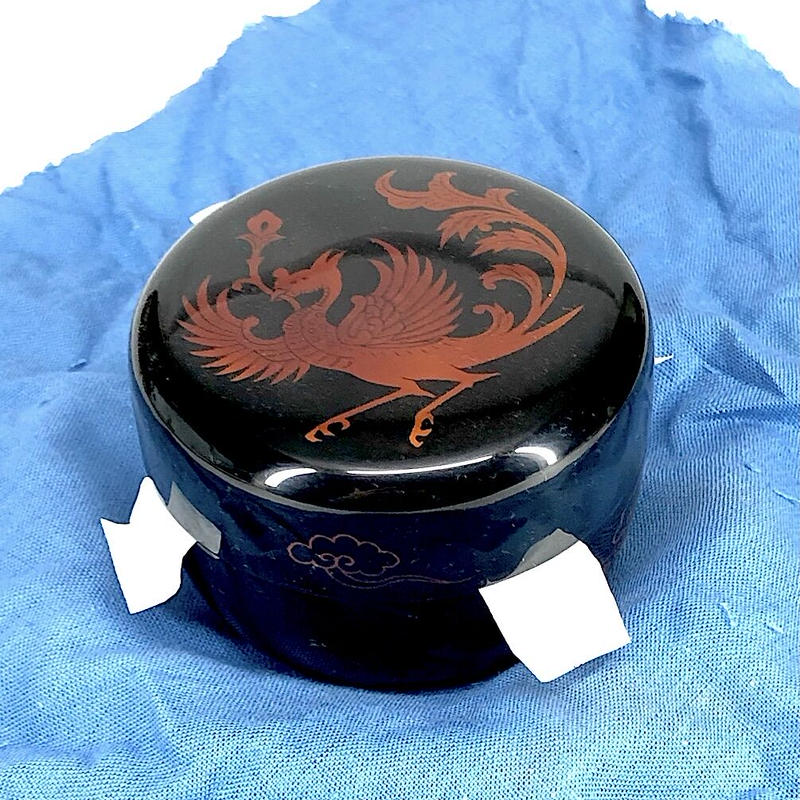前端 雅峰 鳳凰 平棗 加賀蒔絵師 山中塗師 白檀塗 茶道具 c554