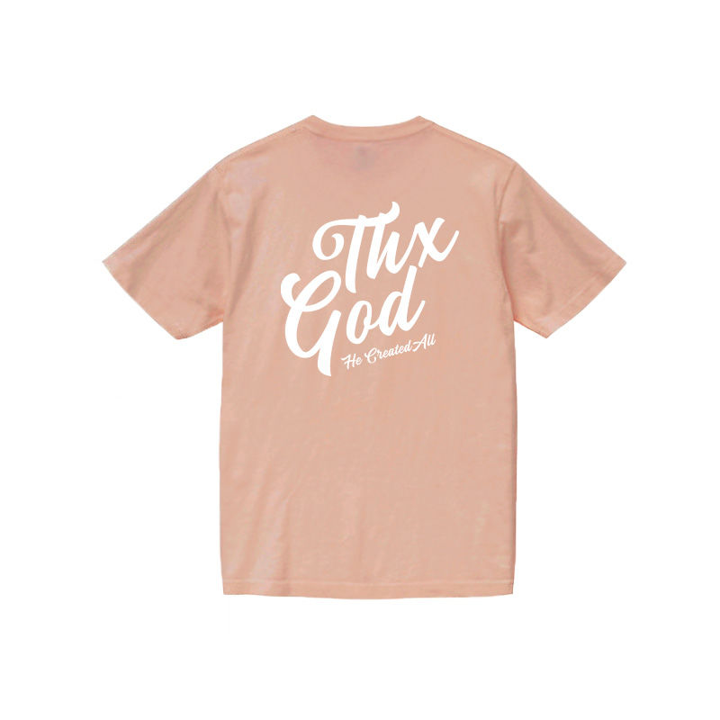 He Created All コーラルベージュ クリスチャンtシャツブランドglooo