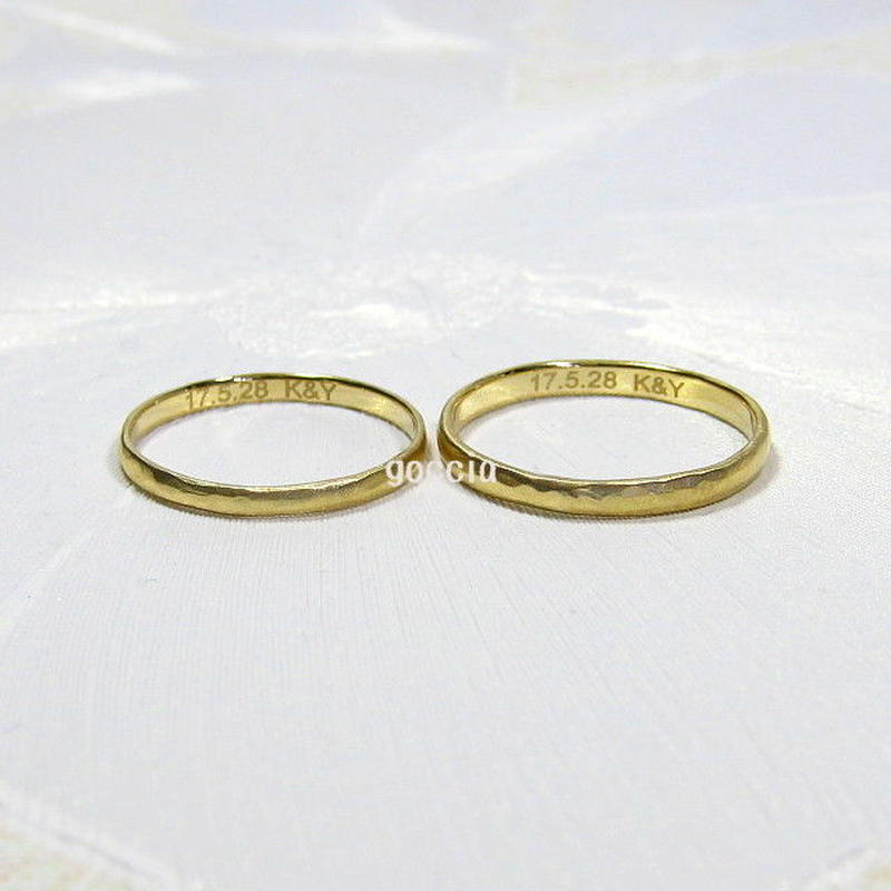 結婚指輪への刻印加工 マリッジリング内側への刻印 文字体フォント 選べます 結婚指輪と