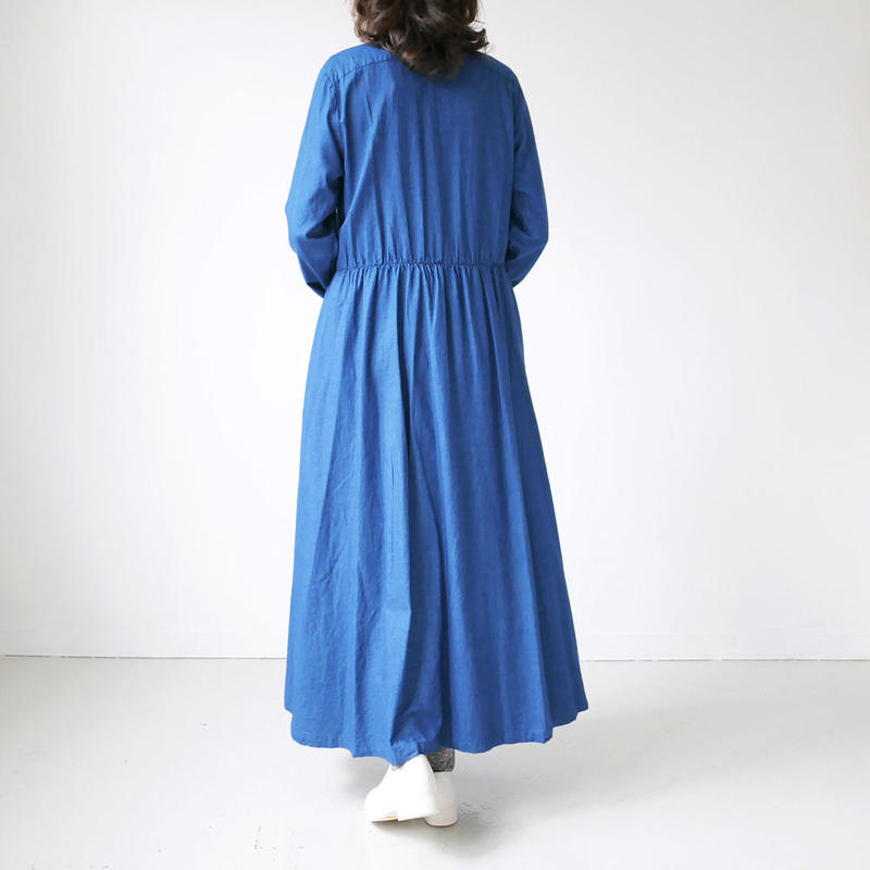 Blue Blue Japan ブルーブルージャパン インディゴフランネル クルタロングワンピ