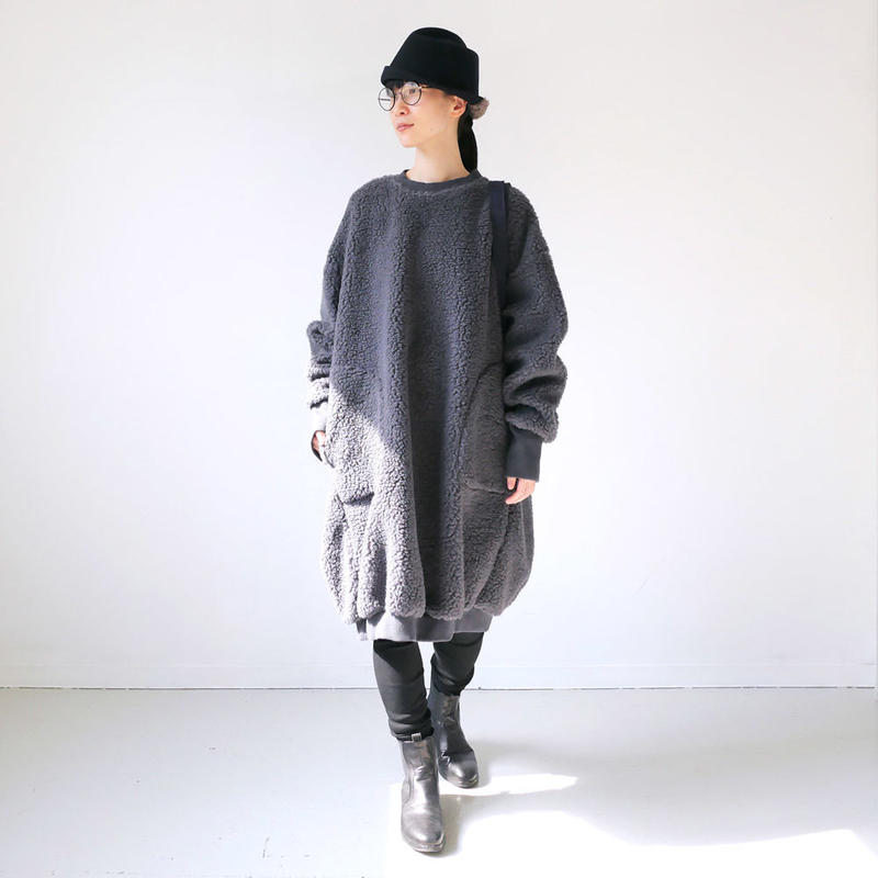 HARVESTY| ハーベスティ | EGG DRESS|エッグワンピース ボアフリース