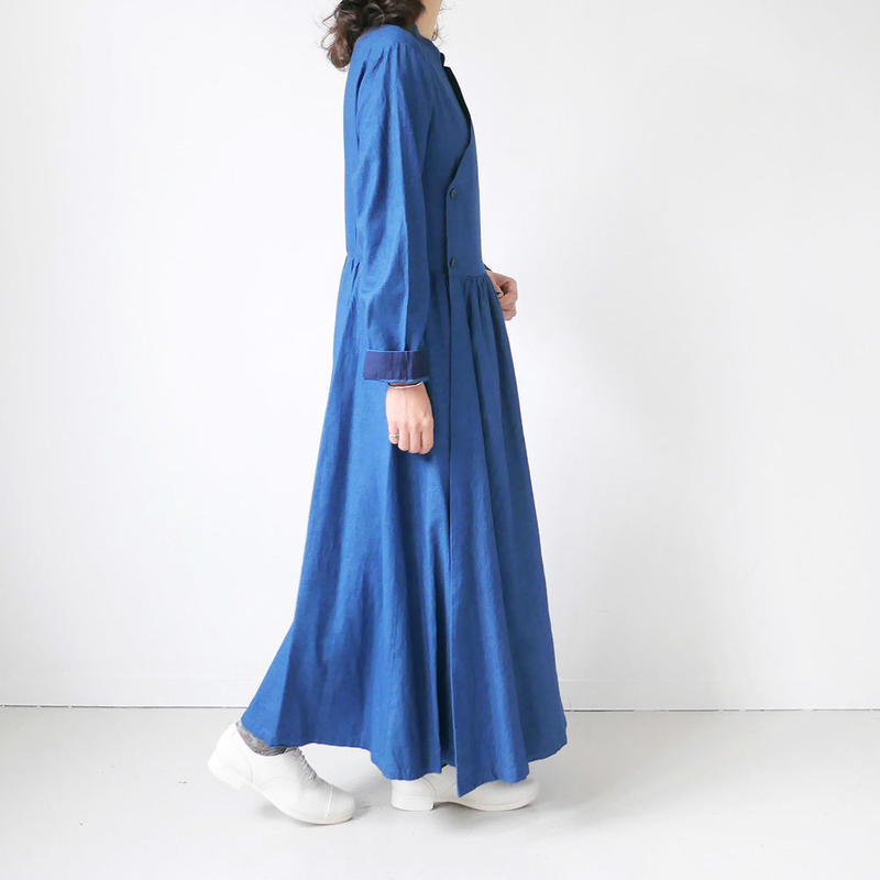 Blue Blue Japan ブルーブルージャパン インディゴフランネル クルタロングワンピ