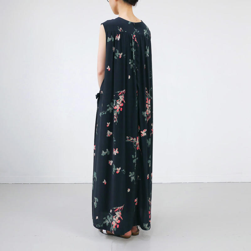 Sacra サクラ オータムフラワーワンピース Gouache Fu