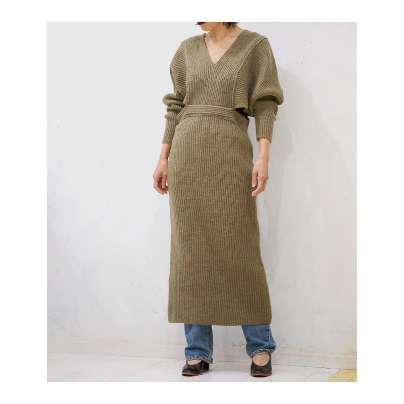 取寄商品 TANのTWEEDY DRESS [BROWN] ニットワンピース - 通販 - pnp.na