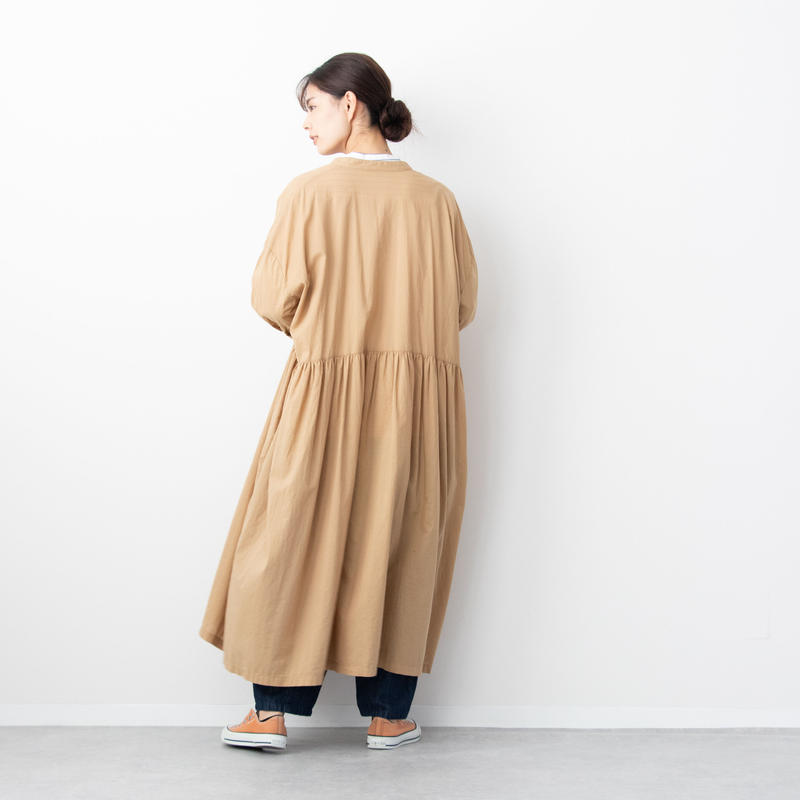 綿ローンウエストギャザー7分袖ワンピース Nachukara Online Store