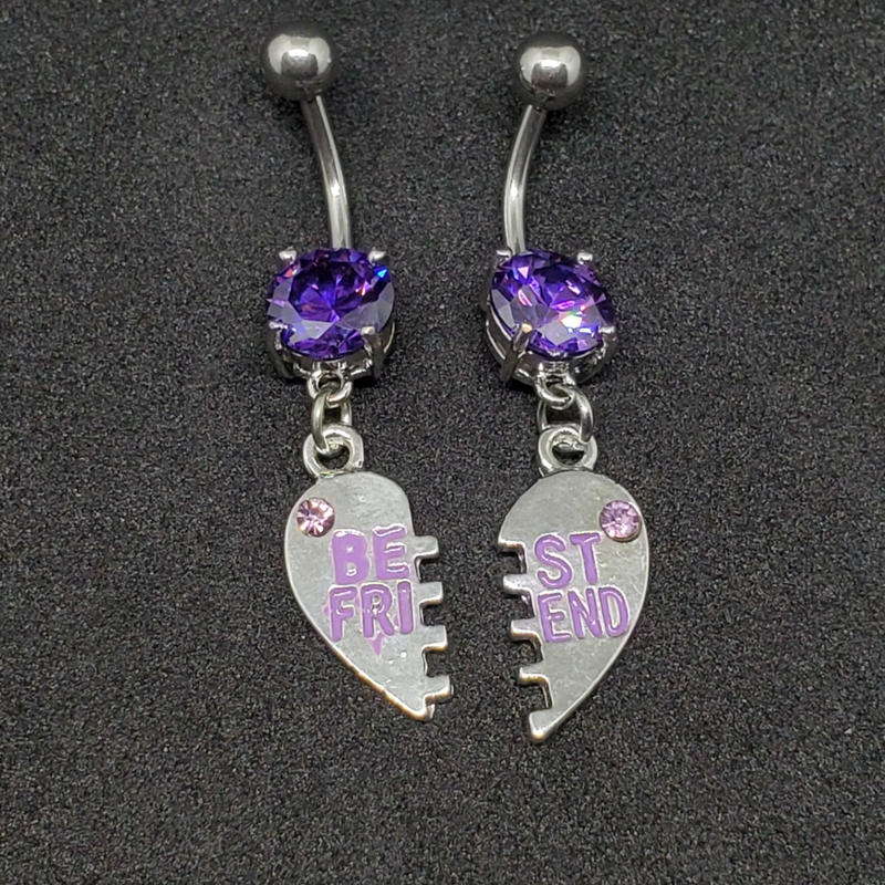 カップル向け ペア へそピアス14g ハート Bodybee