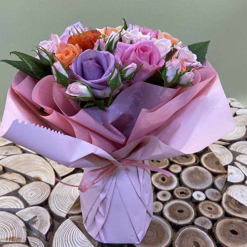 産地直送 朝取りスプレーバラ 一輪本マジカルブーケ ラッピング込み 花の美里流通センター