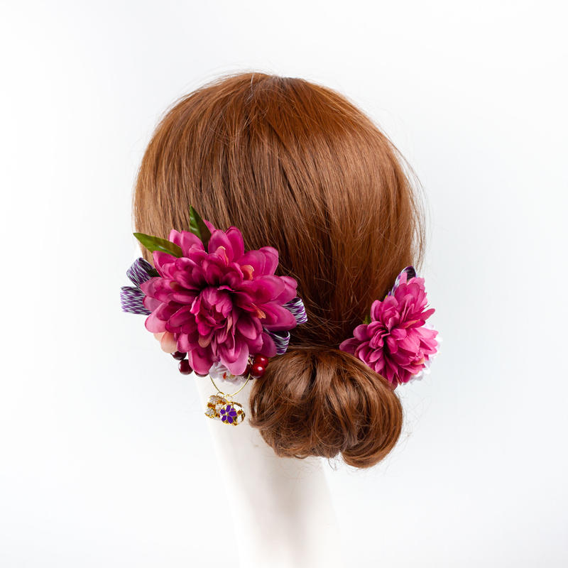Ha 0460 成人式 卒業式 お花 髪飾り 和風オリジナル髪飾り 紫 グラデーションエレガン