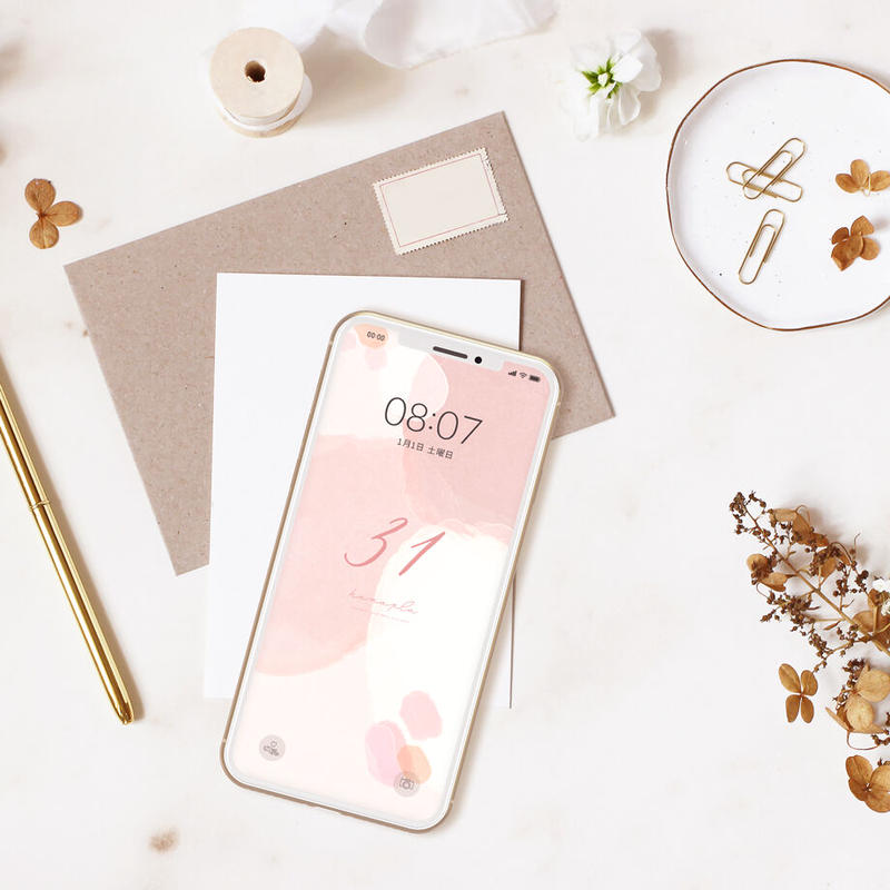 恋愛運アップ ラッキーナンバー３１数字 くすみピンク壁紙 スマホ壁紙 待ち受けのハナプラ