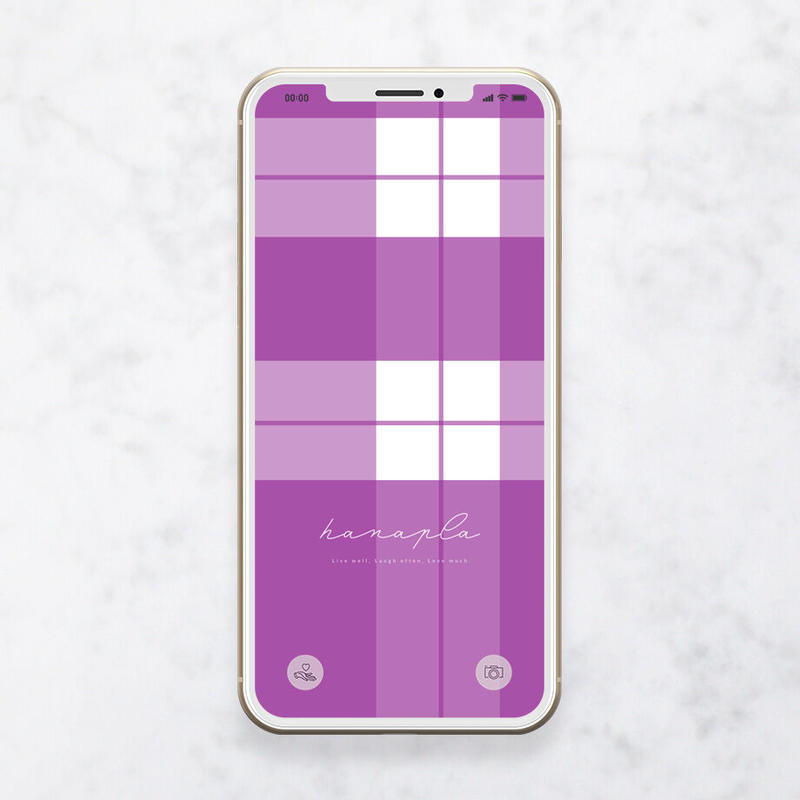 チェック柄 Violet 大人かわいいシンプルなチェック柄スマホ壁紙 おしゃれ待ち受け画