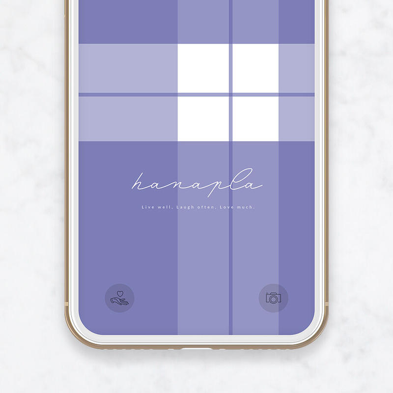 チェック柄 Very Peri 大人かわいいシンプルなチェック柄スマホ壁紙 Hanapla
