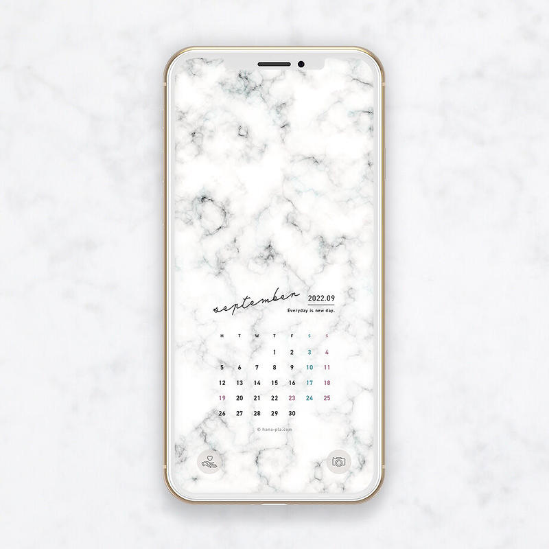 無料カレンダー シンプルな白黒モノトーン マーブル模様がおしゃれなスマホ壁紙 Hanapl