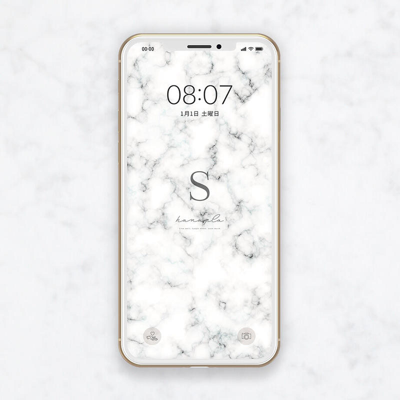 イニシャル S 大理石風マーブル模様のシンプルなスマホ壁紙 Hanapla おしゃれ待