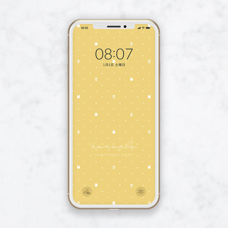 ドット柄 Happy Easter ウサギとタマゴの春らしいスマホ壁紙 Hanapla