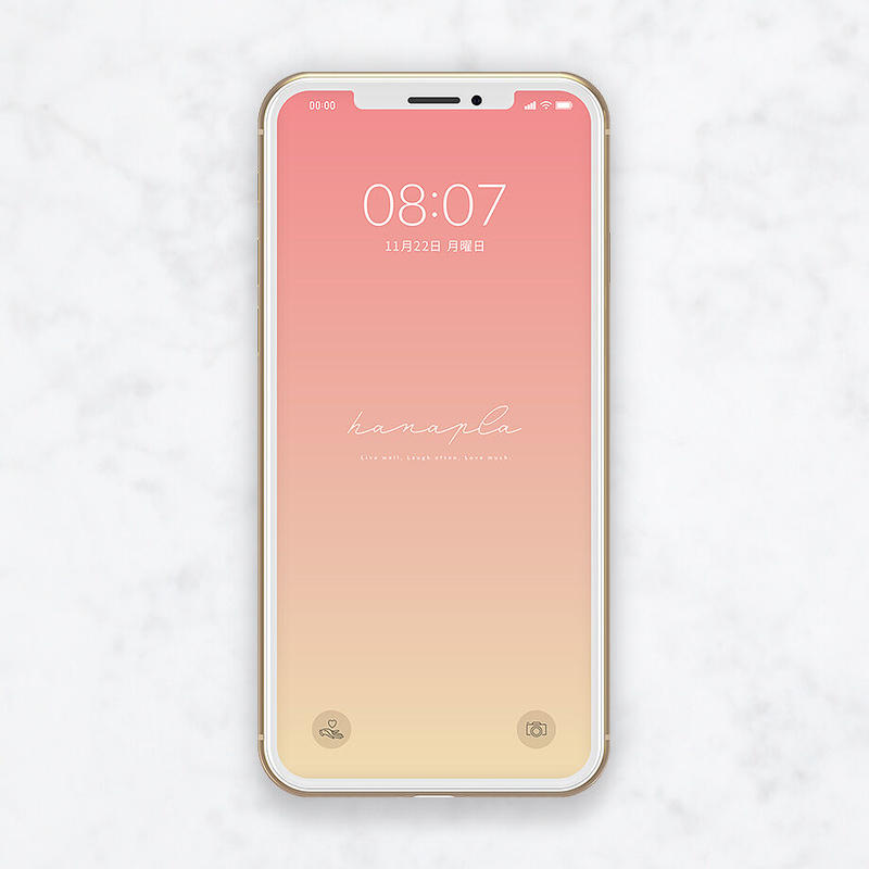 グラデーションピンク Peach スマホ壁紙 Hanapla おしゃれ待ち受け画面の