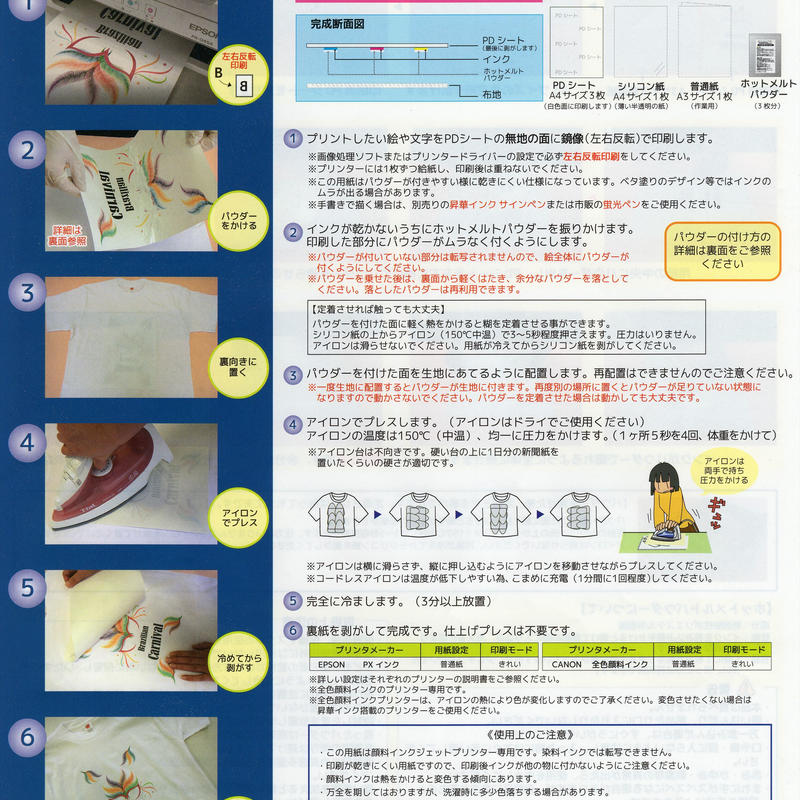 パウダープリントシートa3サイズ4枚入り 裁縫道具と布の店 Handmade In
