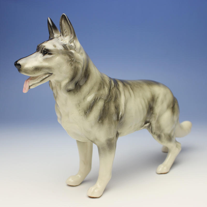 陶器犬置物 ジャーマンシェパード 小 ウルフグレー Haniibaaz 陶器犬置物 ジャーマンシェパード 小 ウルフグレー Haniibaaz