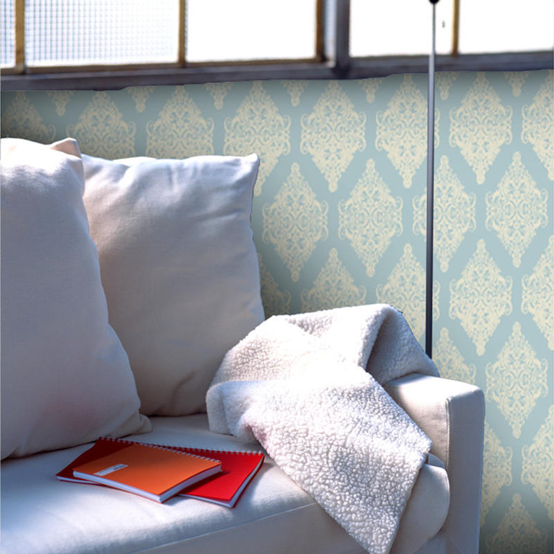 デジタルプリント壁紙 Vintage ブルーダマスク 幅46cm 長さ1m単位 切り売り V0