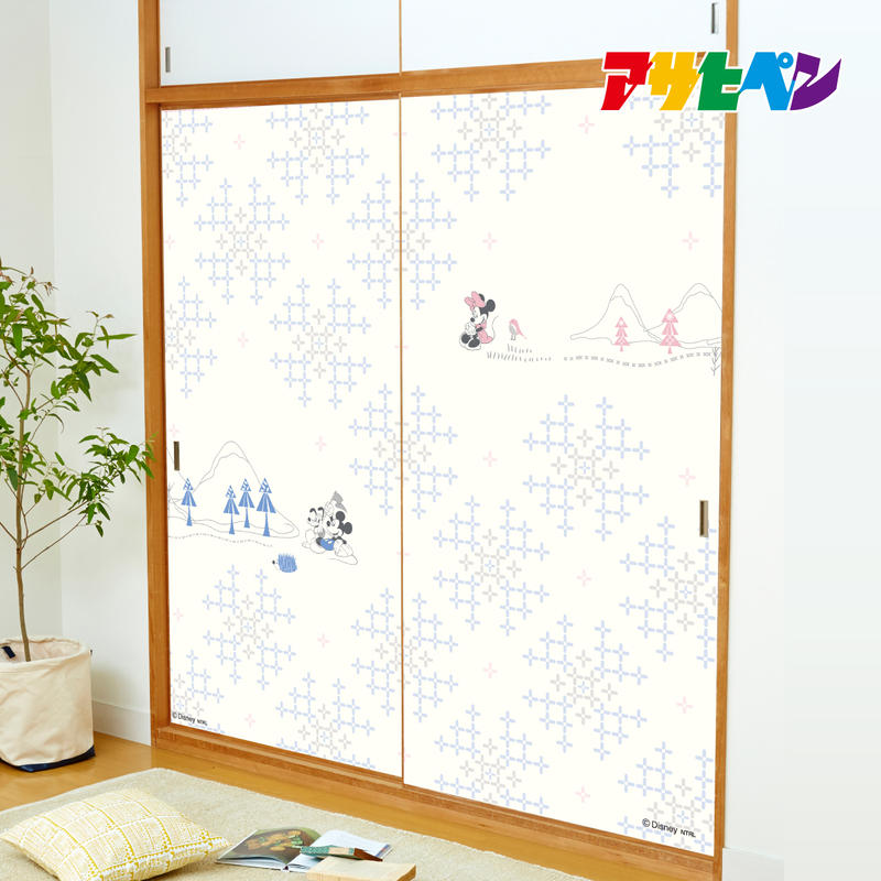ふすま紙 ミッキー ミニー ディズニーキャラクター 襖紙 92cm 1cm 2枚1組 水で