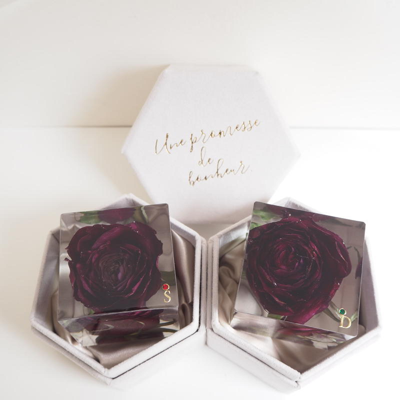 プロポーズのバラをまるごと一輪閉じ込めたリングピロー プロポーズのバラ保存加工専門店hap プロポーズのバラをまるごと一輪閉じ込めたリングピロー プロポーズのバラ保存加工専門店hap