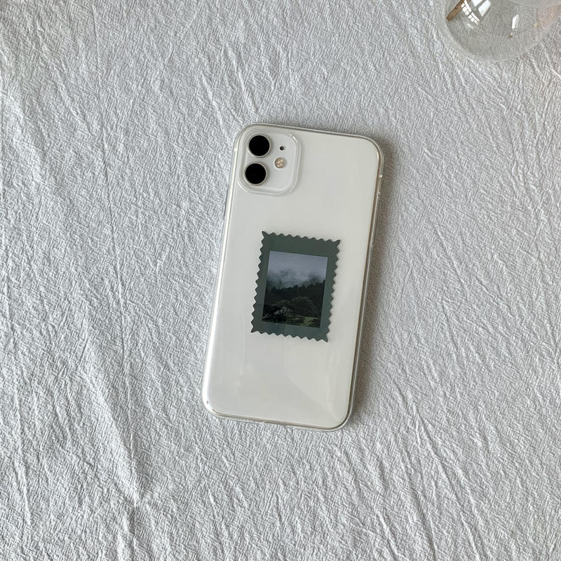 N028 霧の森seriesiphoneステッカーケース アレンジ Iphone12クリアケ