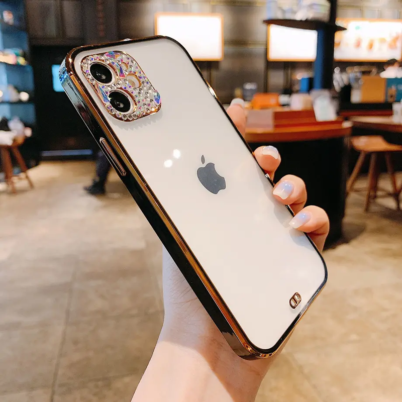 N024 かわいいiphone14 13 12カバー デコカメラレンズ保護付き全7色 H