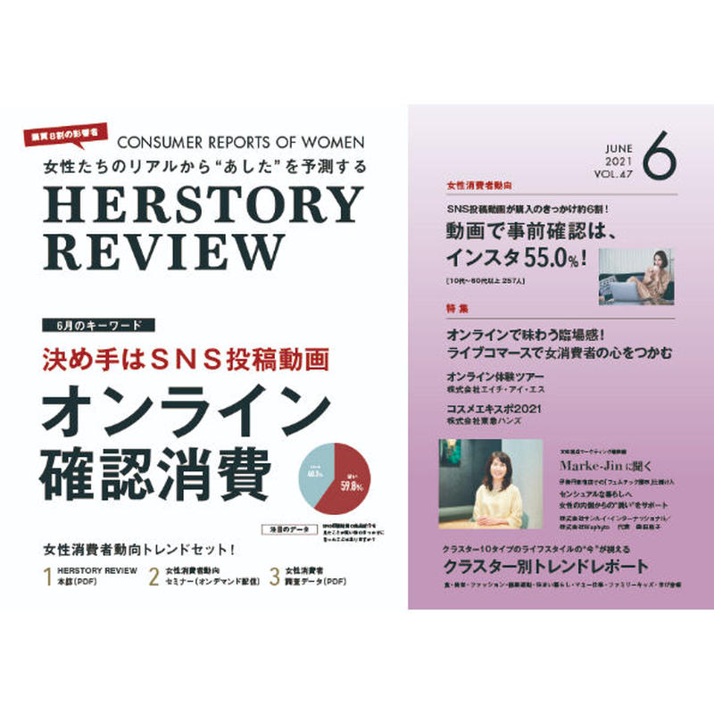 Herstory Review 21年06月号 決め手はsns投稿動画 オンライン確認消費