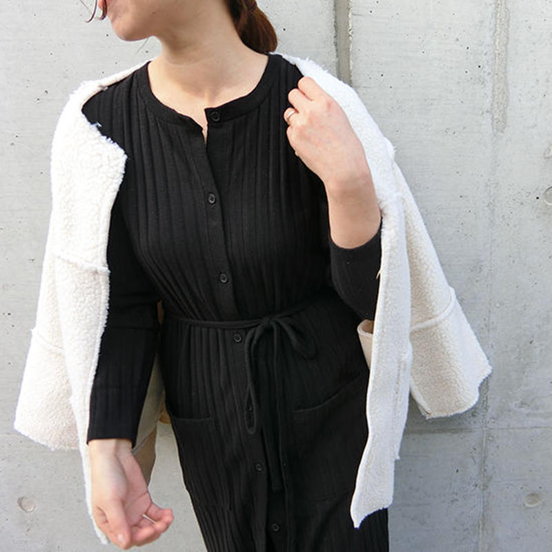 19aw リブロングカーディガンワンピース Hholic