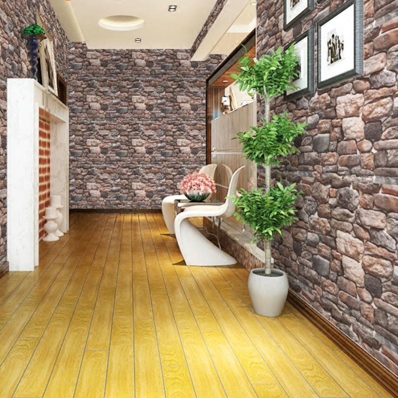 ３d壁紙 60 300cm 石レンガ モダン ライトブラウン Diy リフォーム インテリア