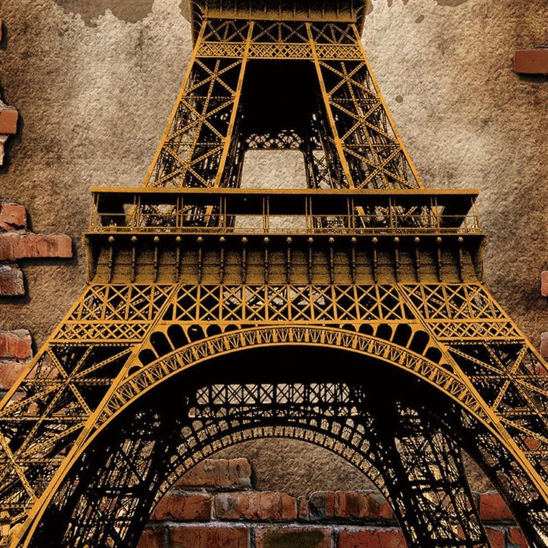 ３d 壁紙 玄関用 1ピース 1 絵画 レンガ エッフェル塔 パリ インテリア 装飾 部屋