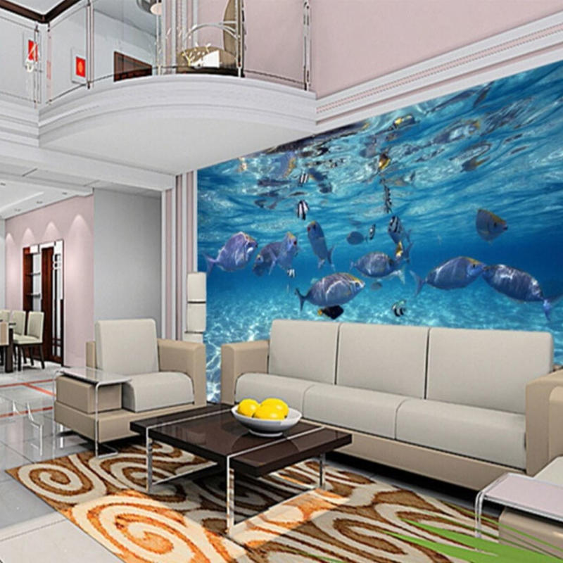 ３d 壁紙 1ピース 1 自然風景 水中 海 魚 インテリア 装飾 寝室 リビング 耐水 防
