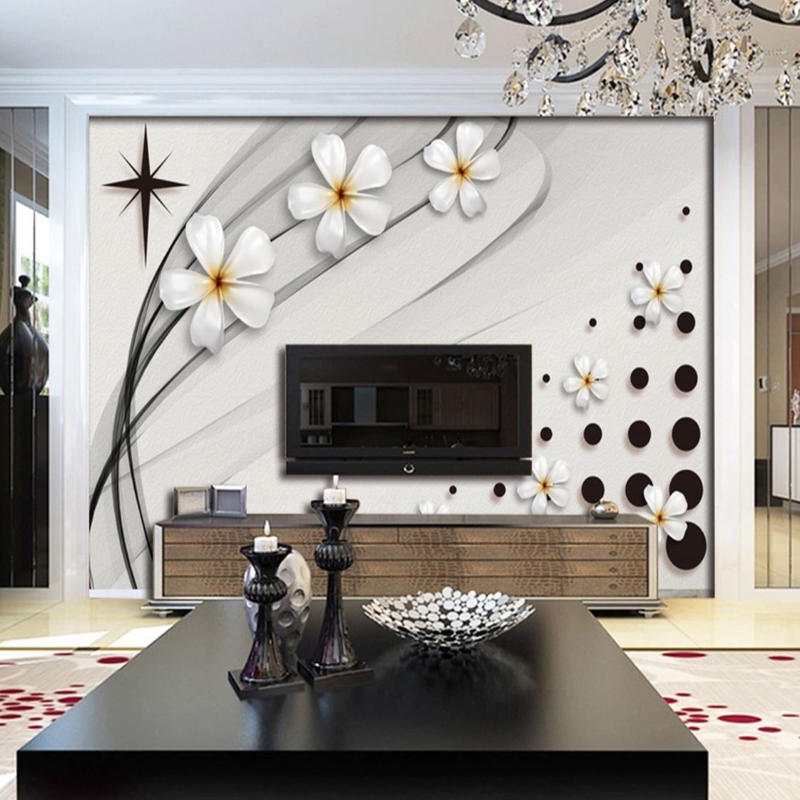 ３d 壁紙 1ピース 1 立体アート 白い花 ドット Diy リフォーム インテリア 部屋