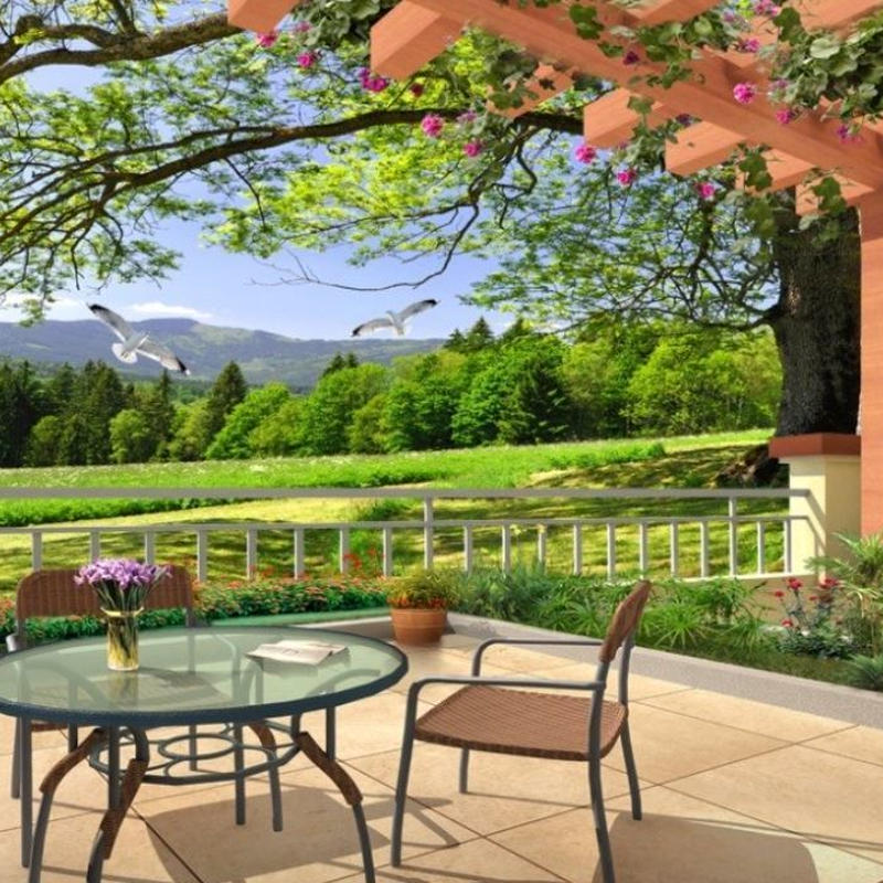 ３d 遮光カーテン 3 213cm サイズ多数 自然風景 バルコニー 庭園 Diy おし