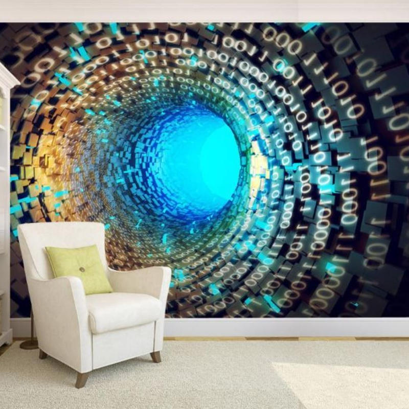 ３d 壁紙 1ピース 1 大型ステレオ空間 二進法 数字 近未来デザイン 可愛い おしゃれ