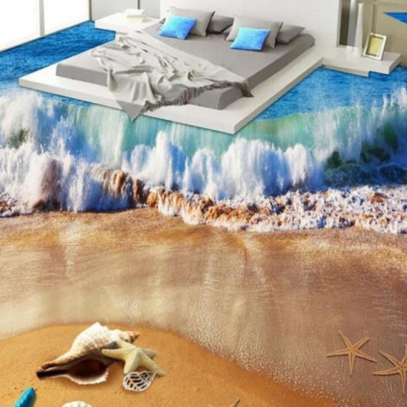 ３d 壁紙 1ピース 1 床用 自然風景 海 波 砂浜 Diy リフォーム インテリア 部屋